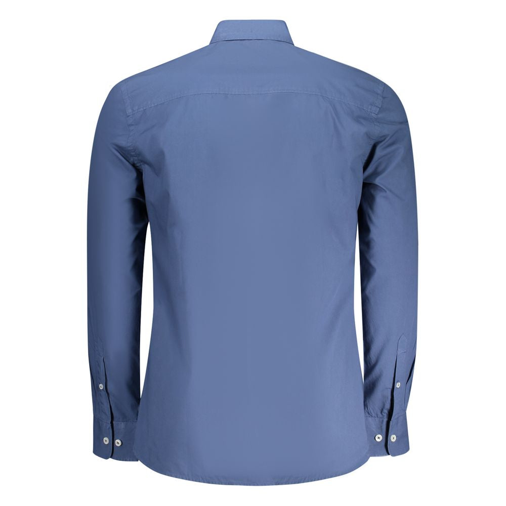 Blaues Herrenhemd aus Baumwolle