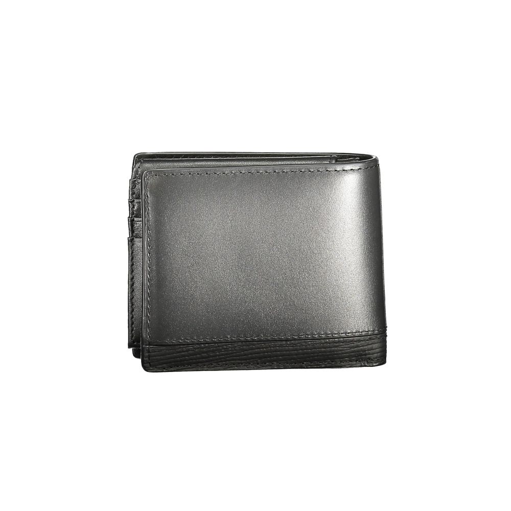 Schwarzes Leder Herren Portemonnaie