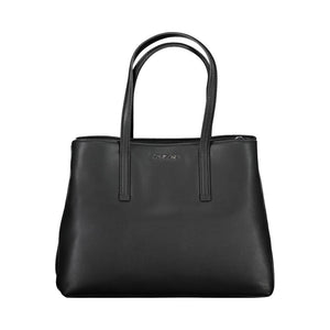 Schwarze Polyester Damen Handtasche