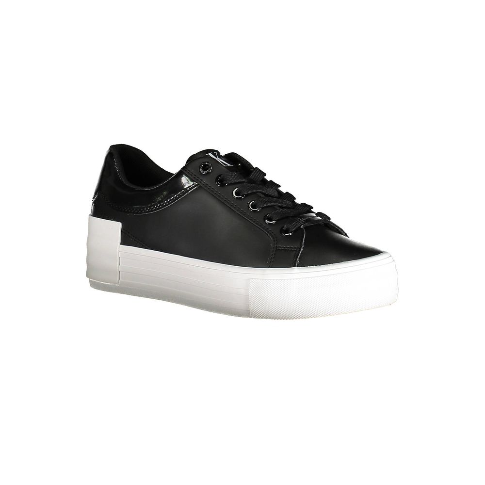 Schwarzer Polyester-Sneaker