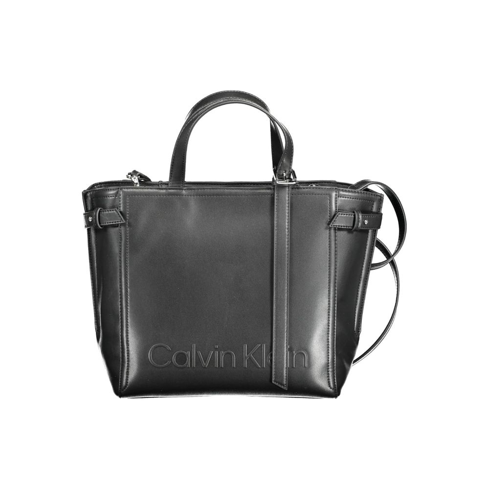 Schwarze Polyester Damen Handtasche