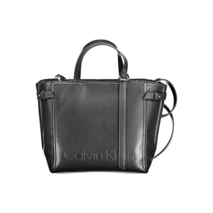 Schwarze Polyester Damen Handtasche