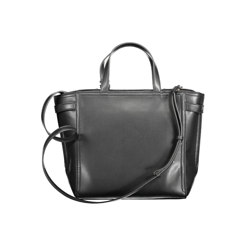Schwarze Polyester Damen Handtasche