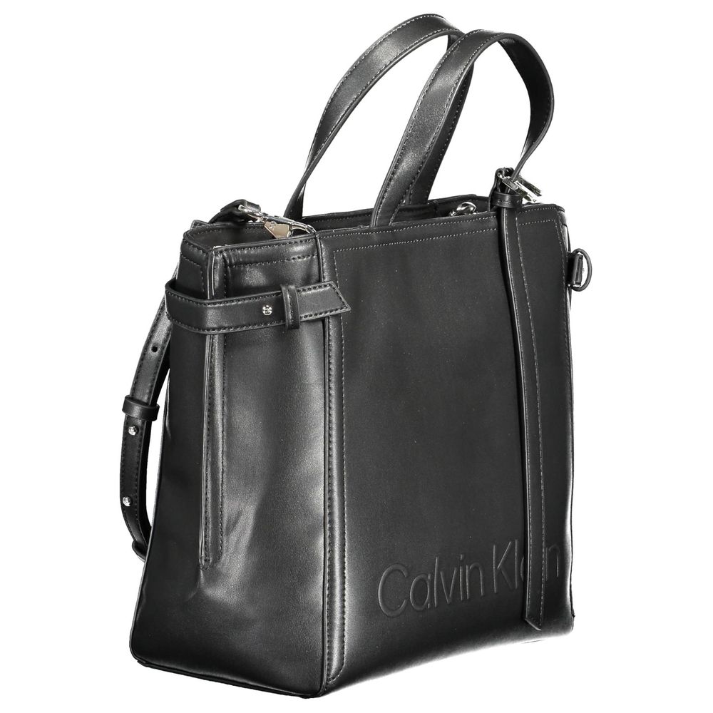 Schwarze Polyester Damen Handtasche