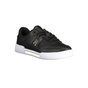 Schwarze Leder-Sneaker für Damen