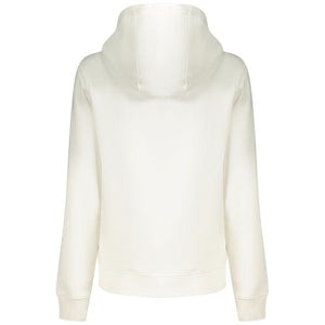 White Cotton Women's Hooded Sweater
