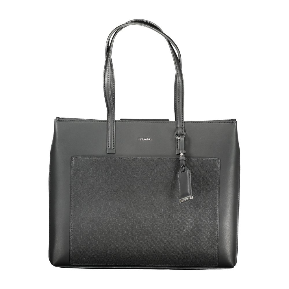 Schwarze Polyester Damen Handtasche