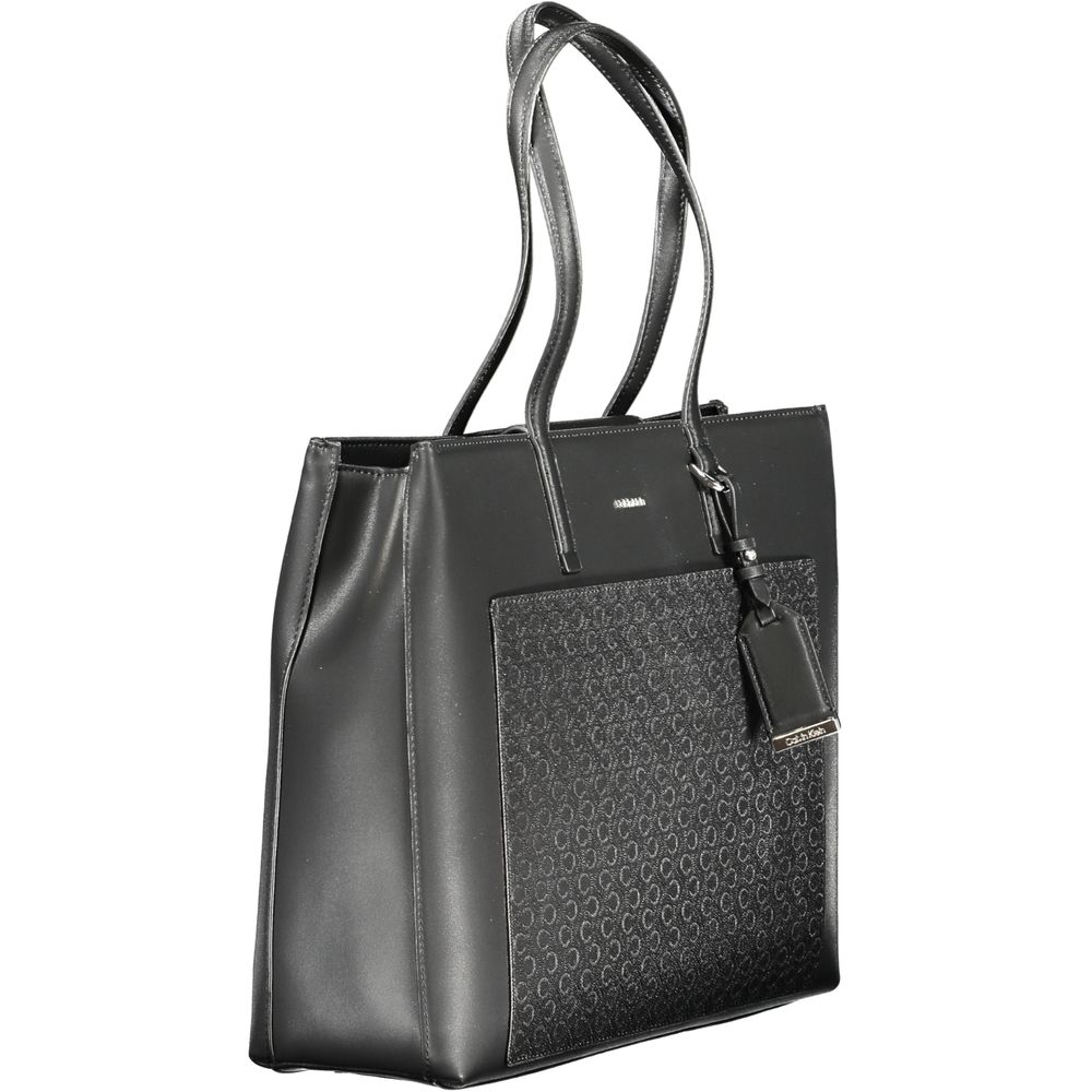 Schwarze Polyester Damen Handtasche