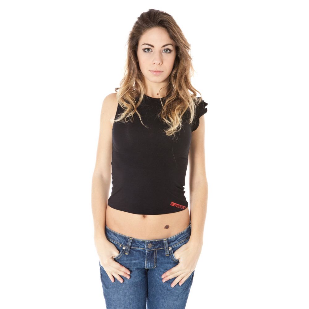 Schwarzes Lycra-T-Shirt für Damen