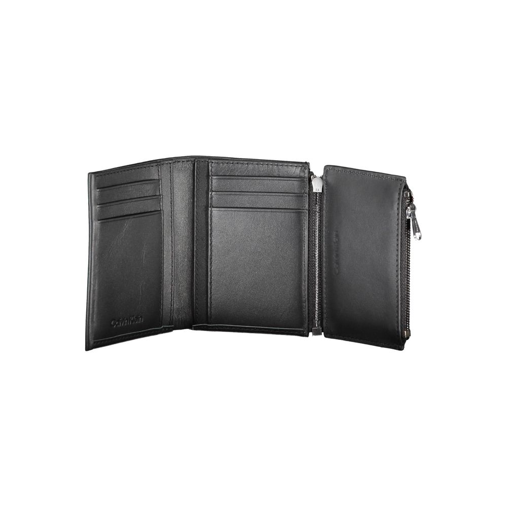Schwarzes Leder Herren Portemonnaie