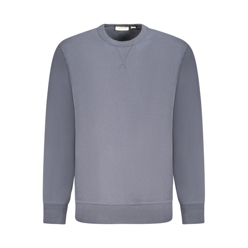 Blauer Baumwollpullover für Herren