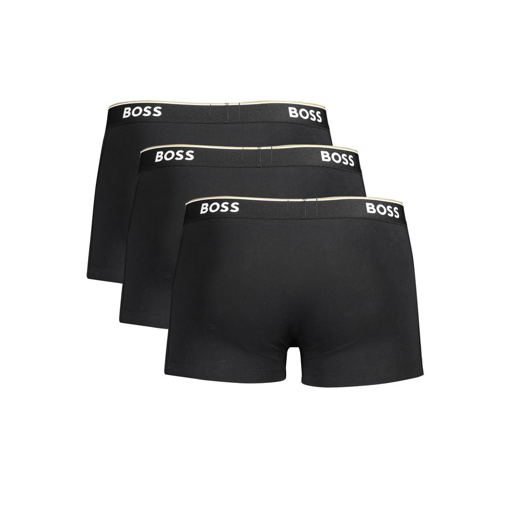 Schwarzes Herren-Boxershorts-Set aus Baumwolle