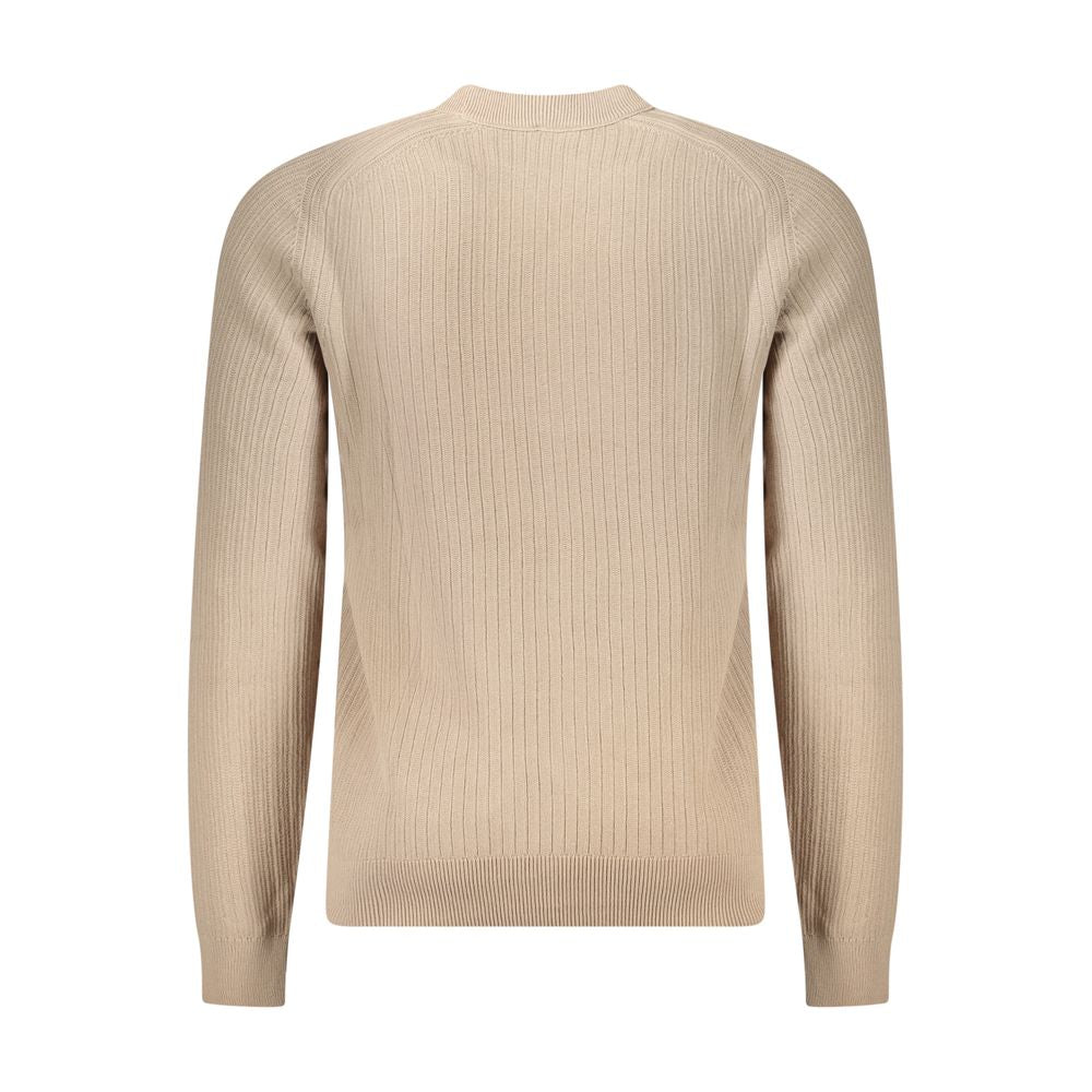 Beigefarbener Herrenpullover aus Baumwolle