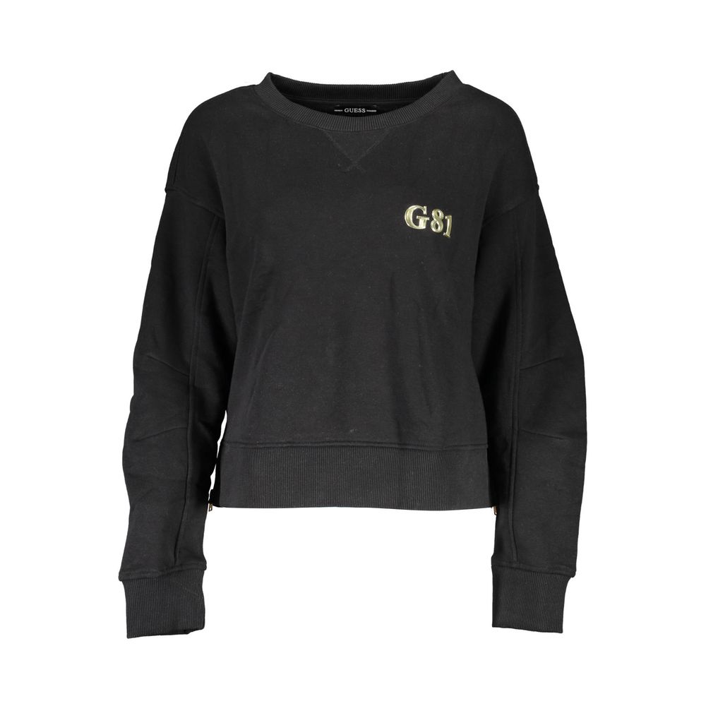 Schwarzer Baumwollpullover für Damen