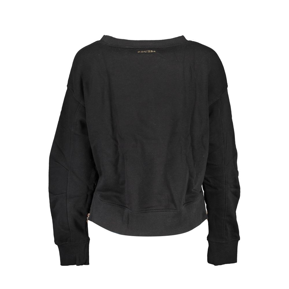 Schwarzer Baumwollpullover für Damen