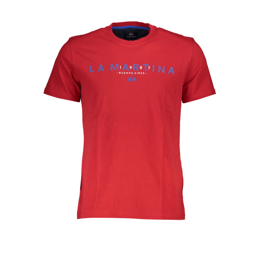 Elegantes rosa Baumwoll-T-Shirt mit Rundhalsausschnitt