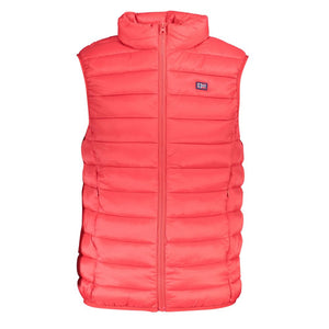 Elegante, ärmellose Jacke aus rosa Polyamid