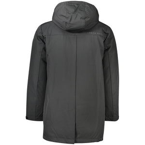 Schwarze Polyester-Herrenjacke