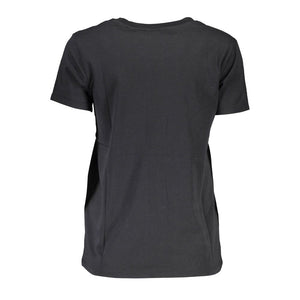 Schwarzes Damen-T-Shirt aus Baumwolle