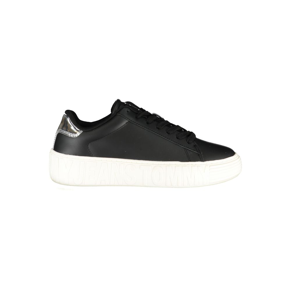Schwarze Leder-Sneaker für Damen