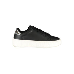 Schwarze Leder-Sneaker für Damen
