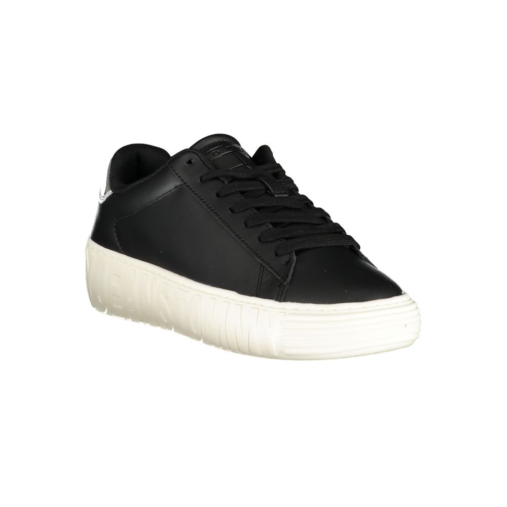 Schwarze Leder-Sneaker für Damen