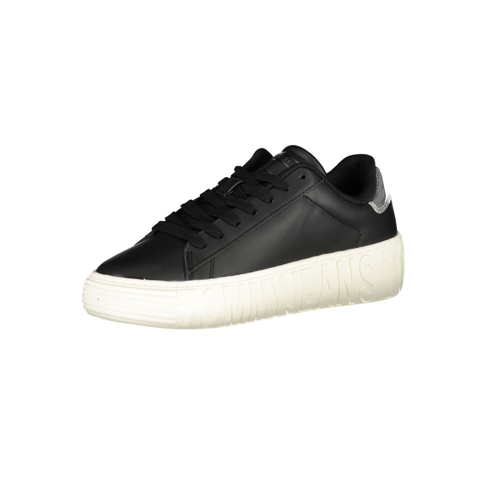 Schwarze Leder-Sneaker für Damen