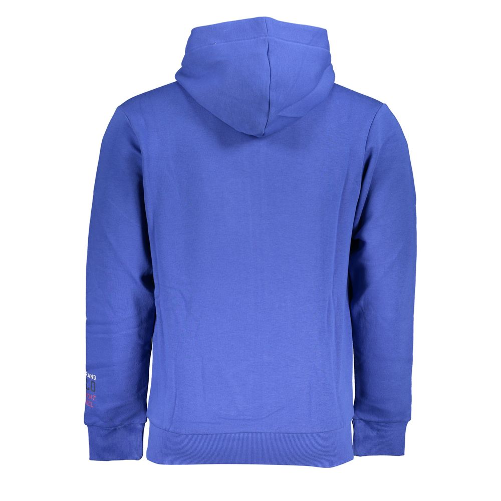 Schickes blaues Kapuzen-Fleece-Sweatshirt mit Stickerei