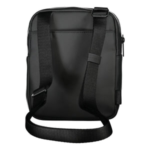 Elegante schwarze Umhängetasche aus recyceltem Polyester