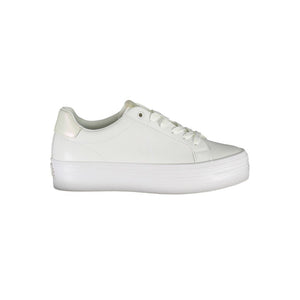 Elegante weiße Schnür-Sneaker mit Kontrastdetails