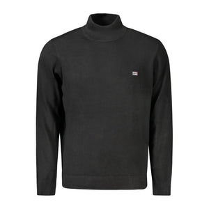 Schwarzer Polyamid-Herrenpullover