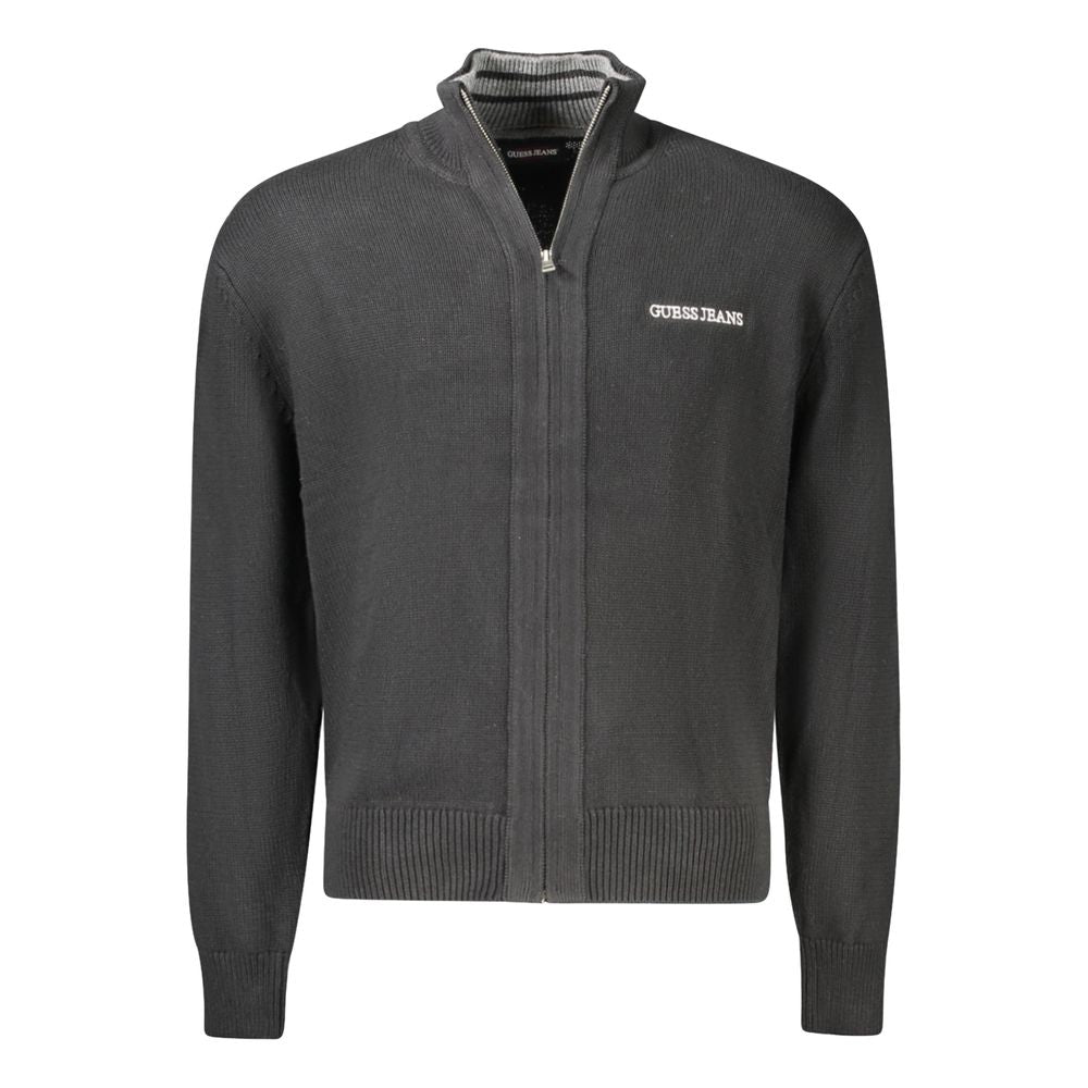 Schwarzer Baumwollpullover für Herren