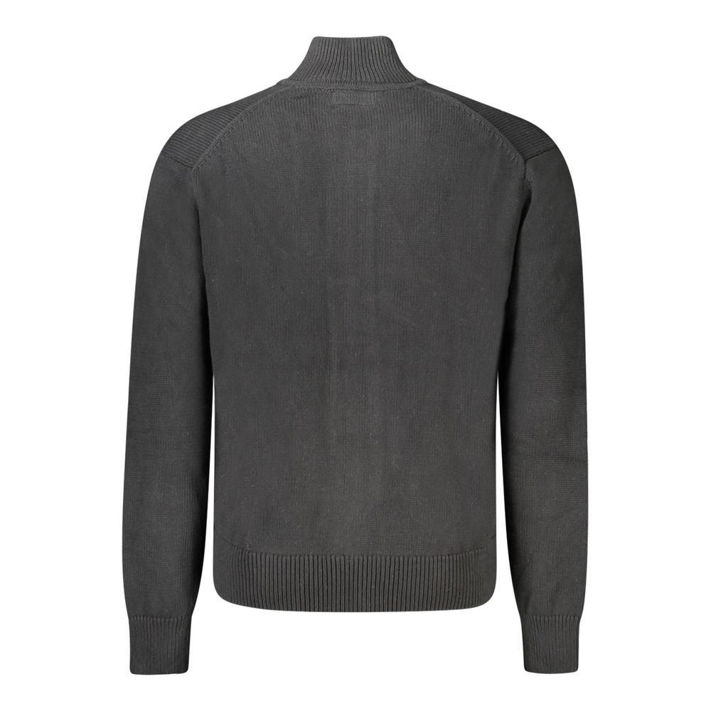 Schwarzer Baumwollpullover für Herren