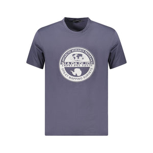 Blue Cotton Men T-Shirt