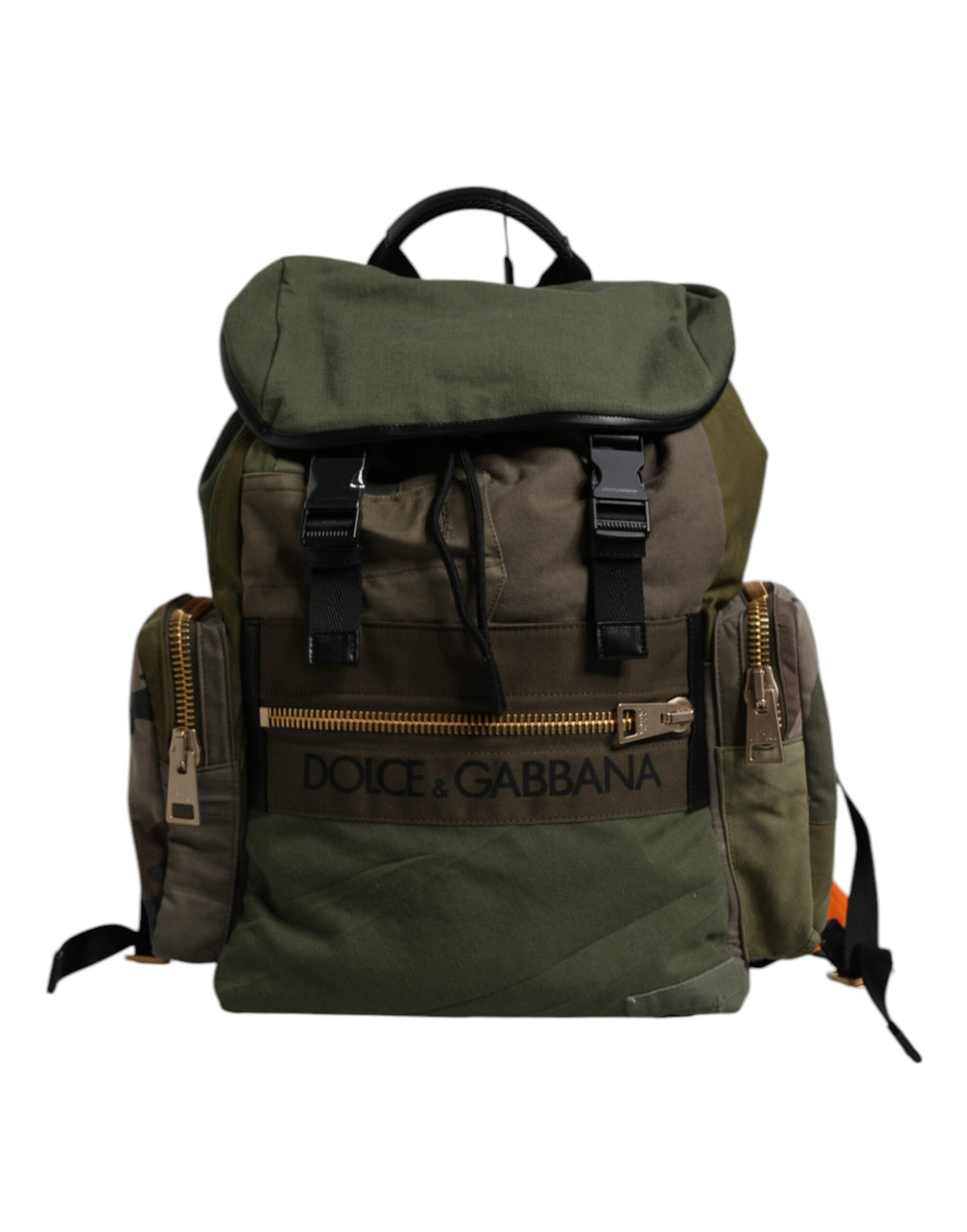 Grüner Patchwork-Reiserucksack Militärtasche