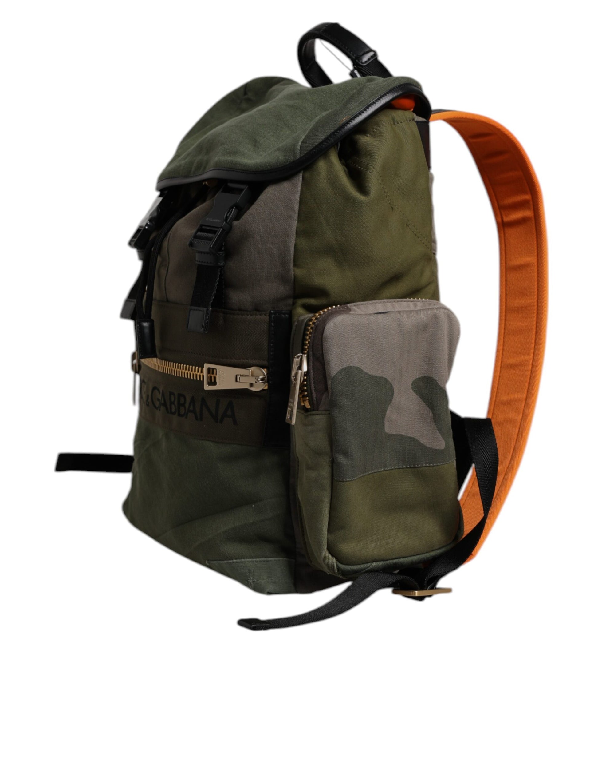 Grüner Patchwork-Reiserucksack Militärtasche