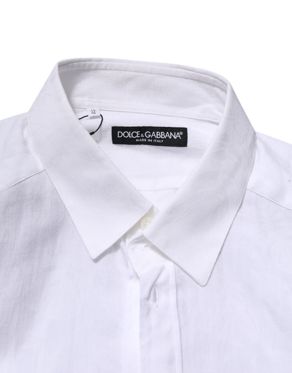 Dolce & Gabbana White Cotton Long Sleeves Collared Formal Shirt