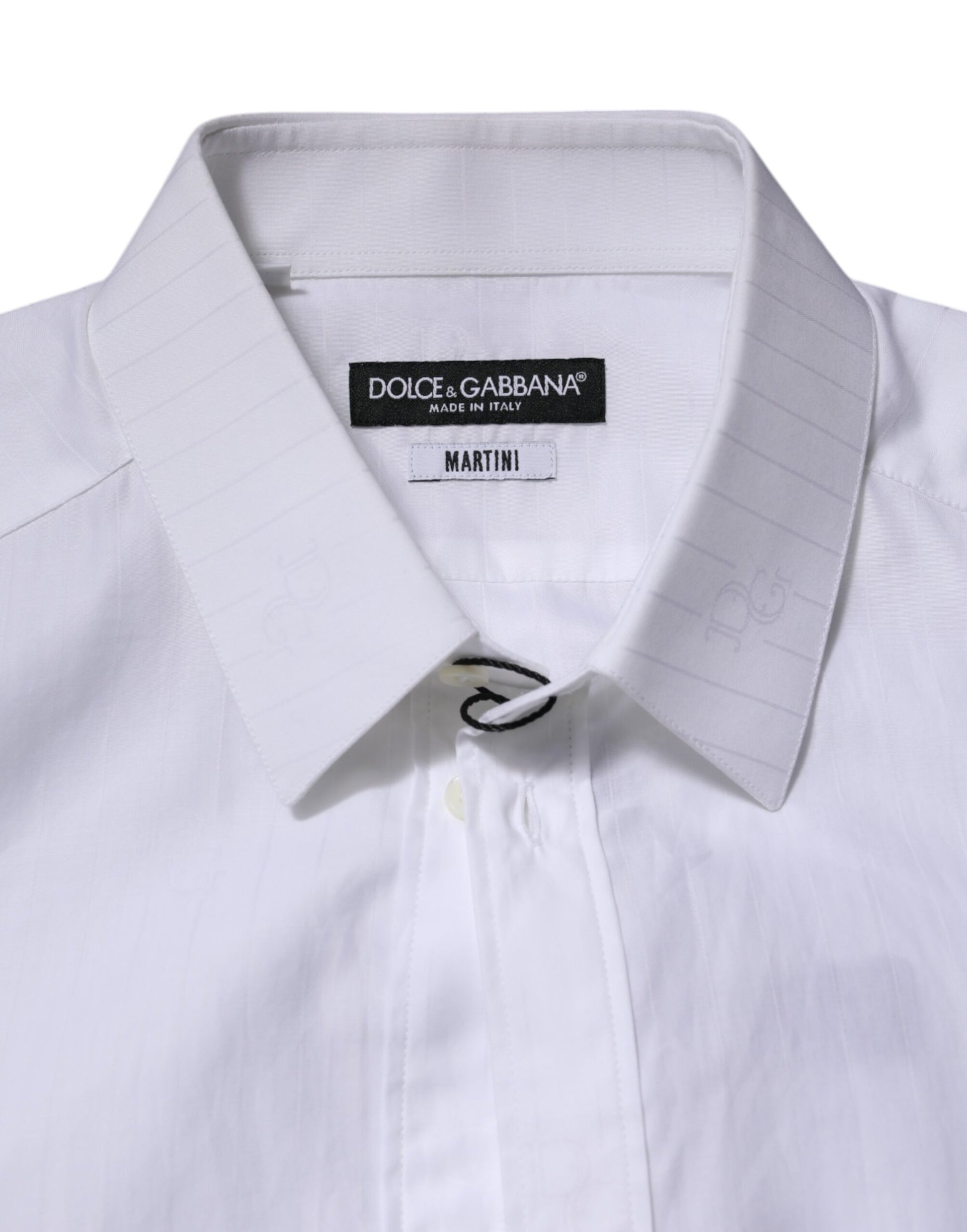 Dolce & Gabbana White Cotton MARTINI Long Sleeve Formal Shirt