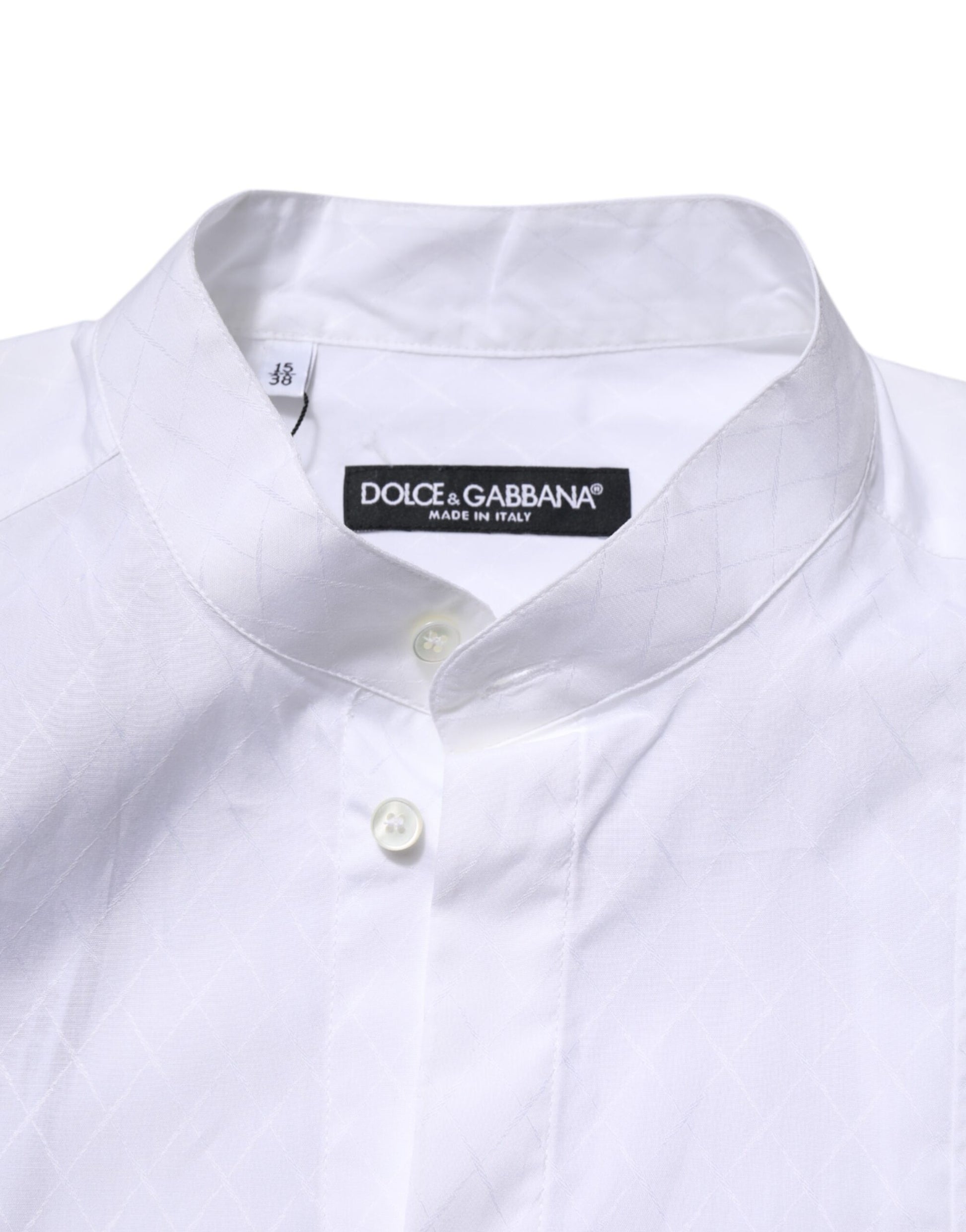 Dolce & Gabbana White Cotton Slim Long Sleeves Formal Shirt