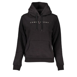 Schwarzer Baumwollpullover für Damen