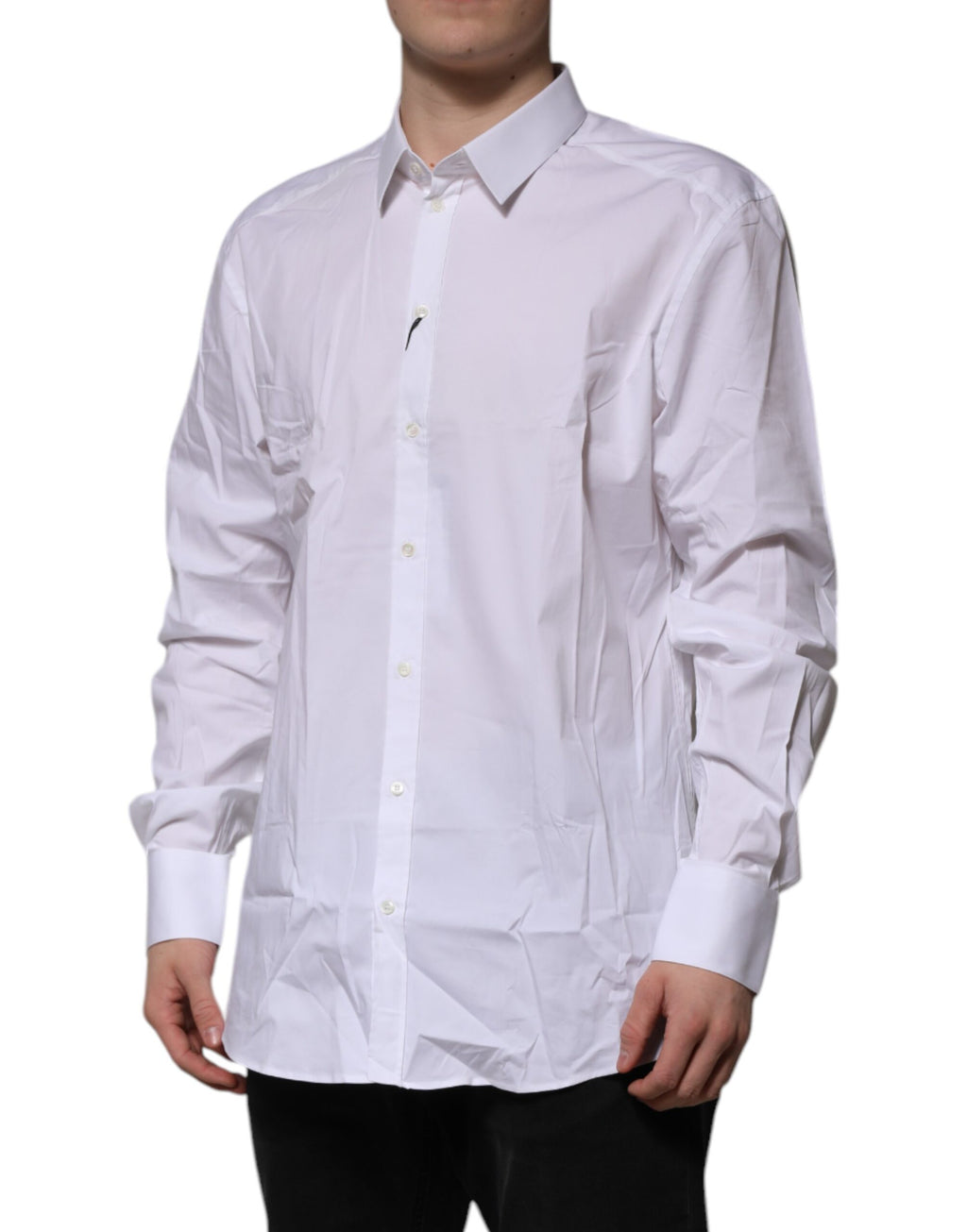 Dolce & Gabbana White GOLD Long Sleeve Dress Formal Shirt