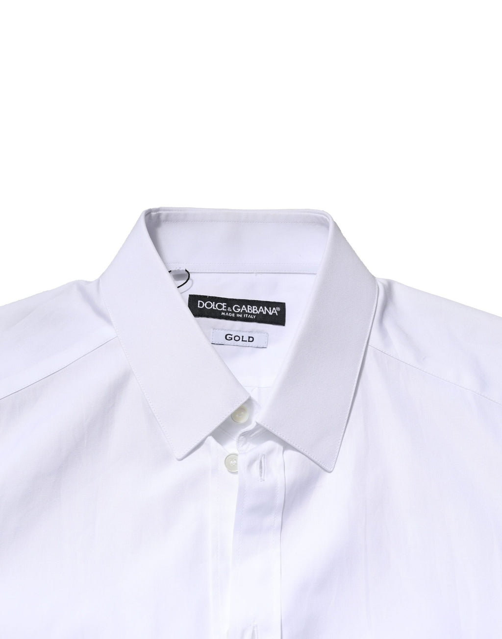 Dolce & Gabbana White GOLD Cotton Long Sleeves Men Formal Shirt