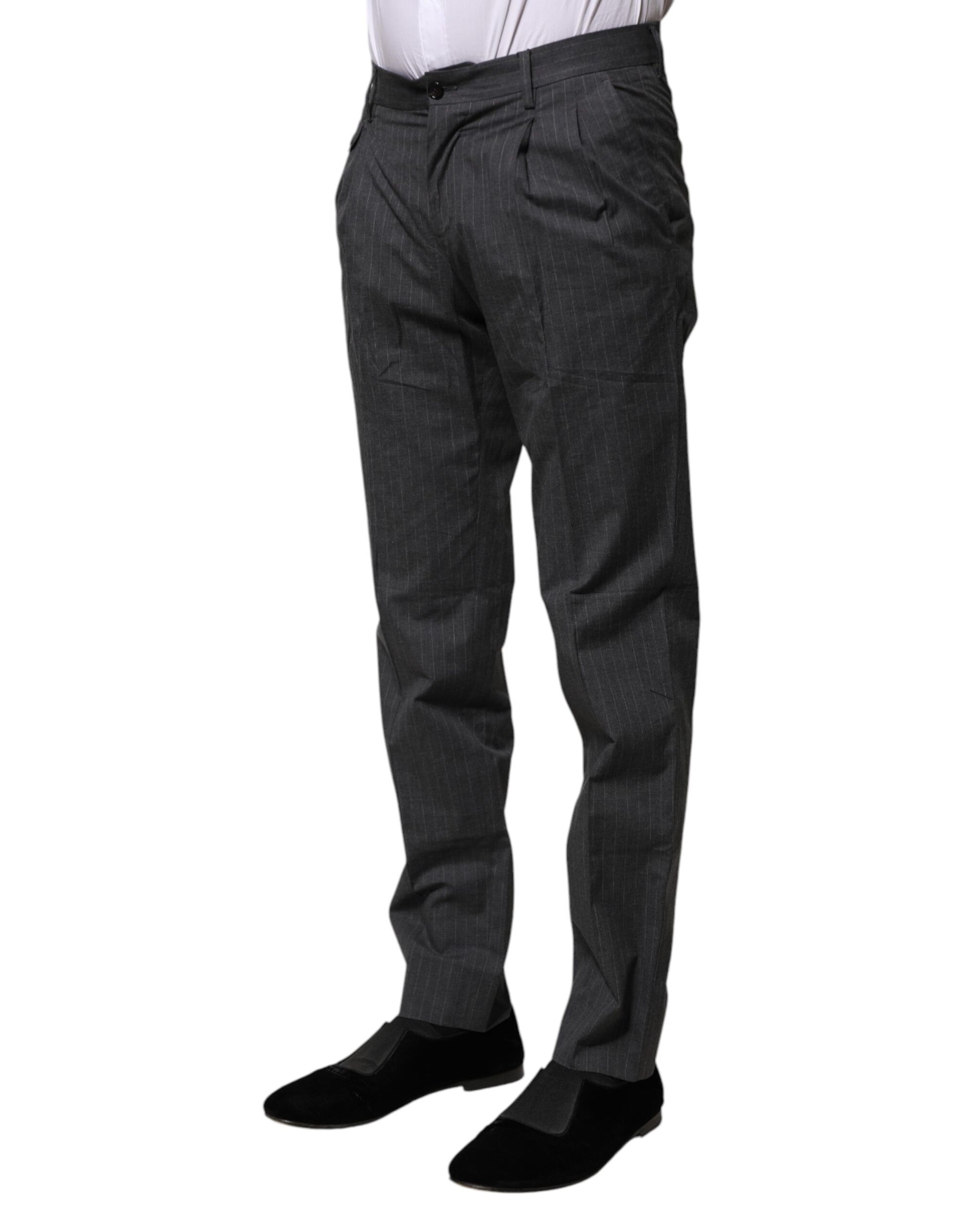Grau gestreifte formelle Baumwollhose