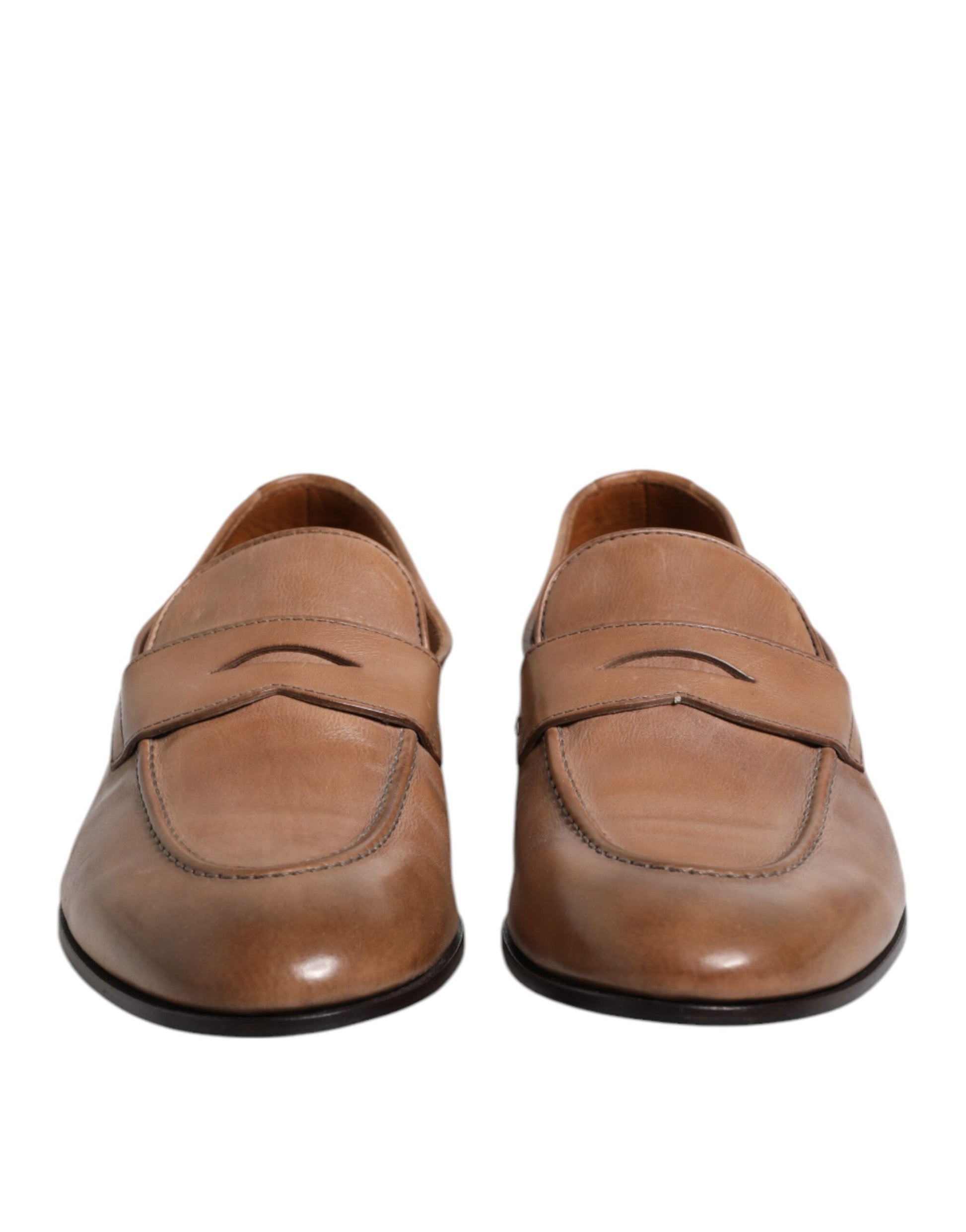 Braune Leder-Loafer-Kleiderschuhe