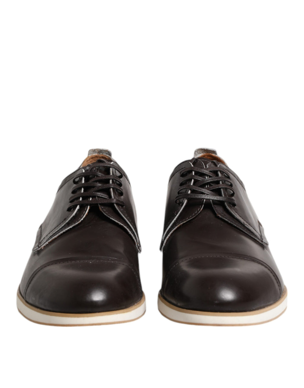 Dunkelbraune Derby-Schnürschuhe aus Leder für formelle Anlässe