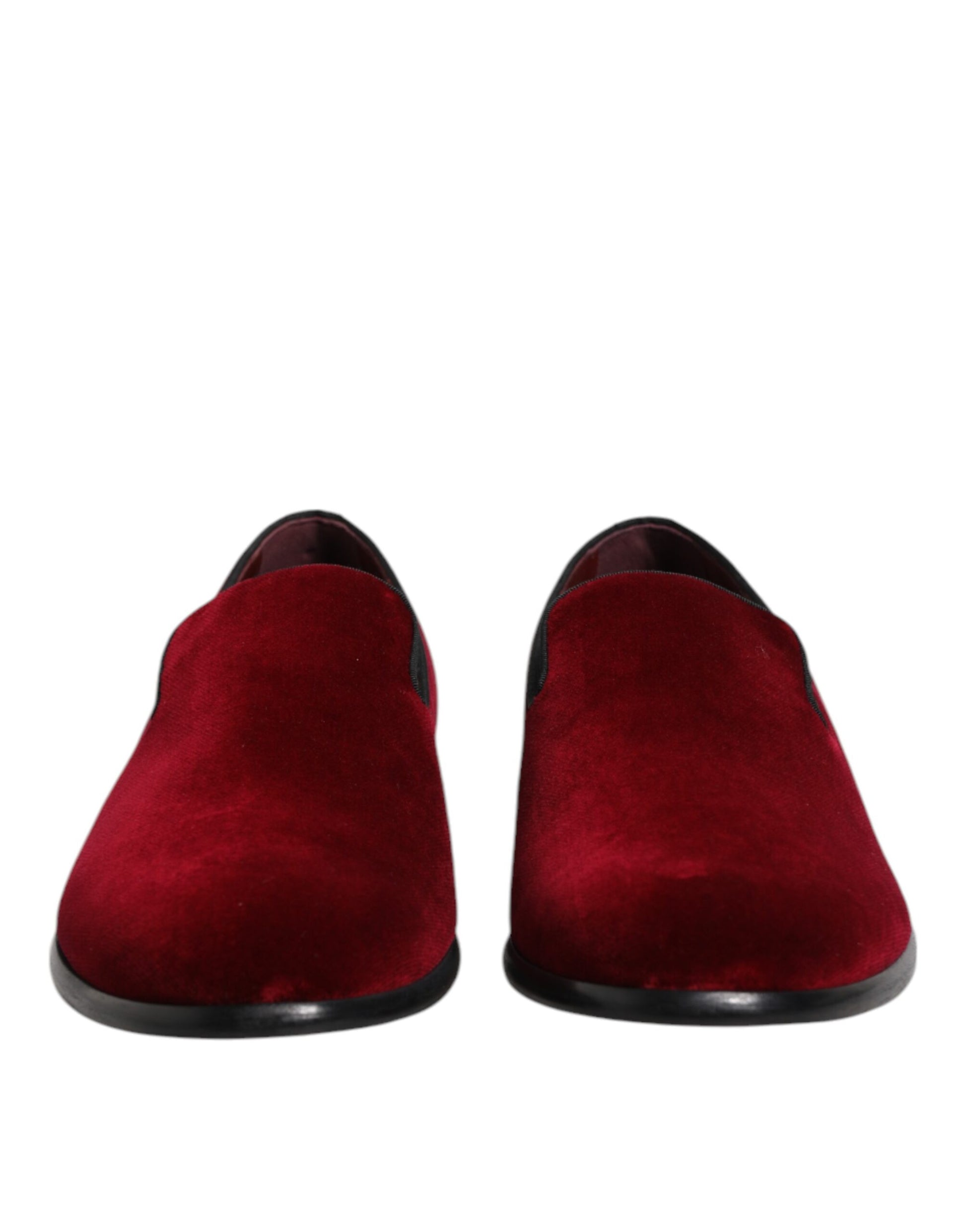 Rote Slipper aus Baumwollsamt, formelle Schuhe