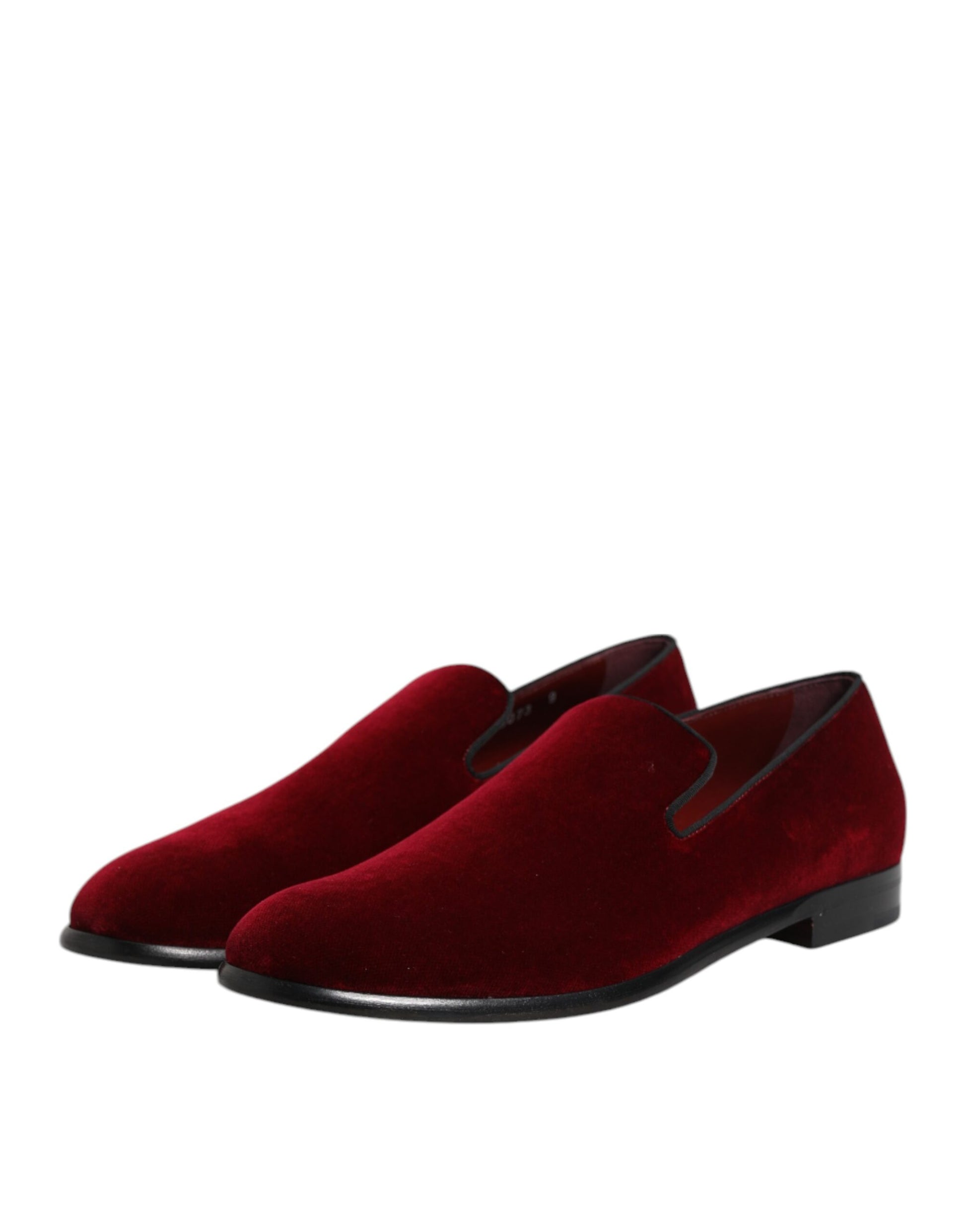 Rote Slipper aus Baumwollsamt, formelle Schuhe