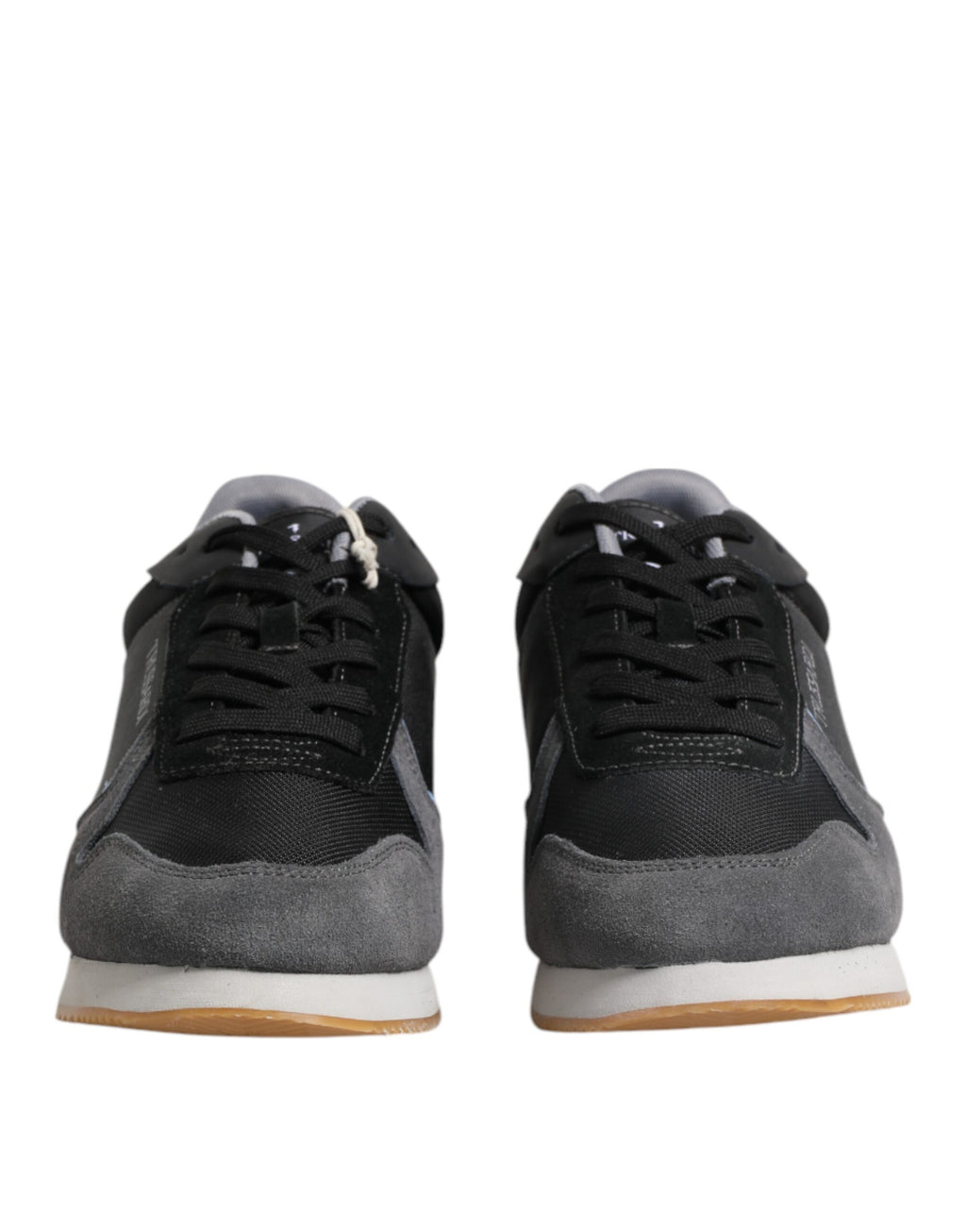 Schwarz-graue Schnürschuhe mit niedrigem Oberteil, lässige Sneakers