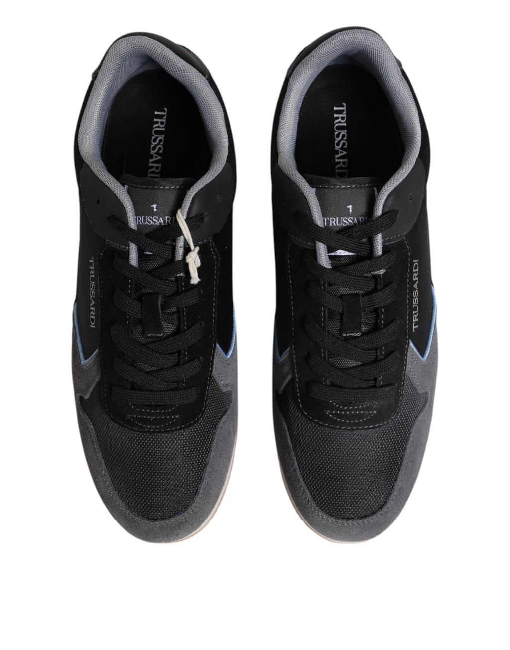 Schwarz-graue Schnürschuhe mit niedrigem Oberteil, lässige Sneakers
