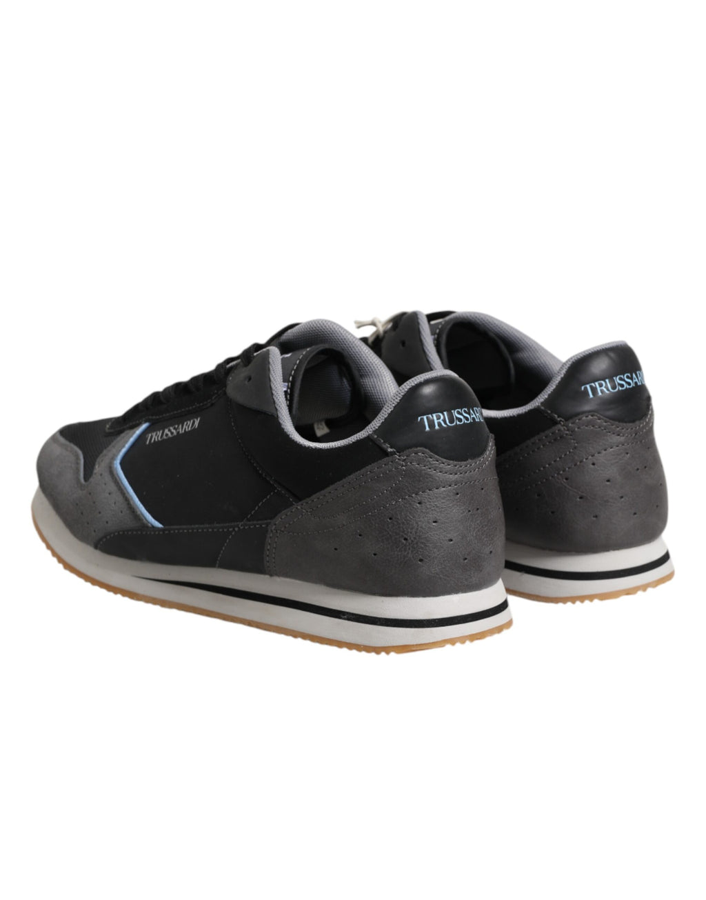 Schwarz-graue Schnürschuhe mit niedrigem Oberteil, lässige Sneakers